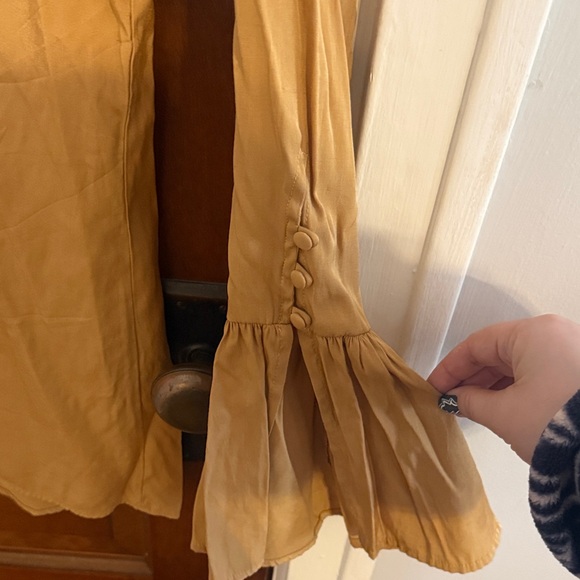 Savanna Jane Mustard Blouse with Colorful Embroidery - Picture 4 of 7